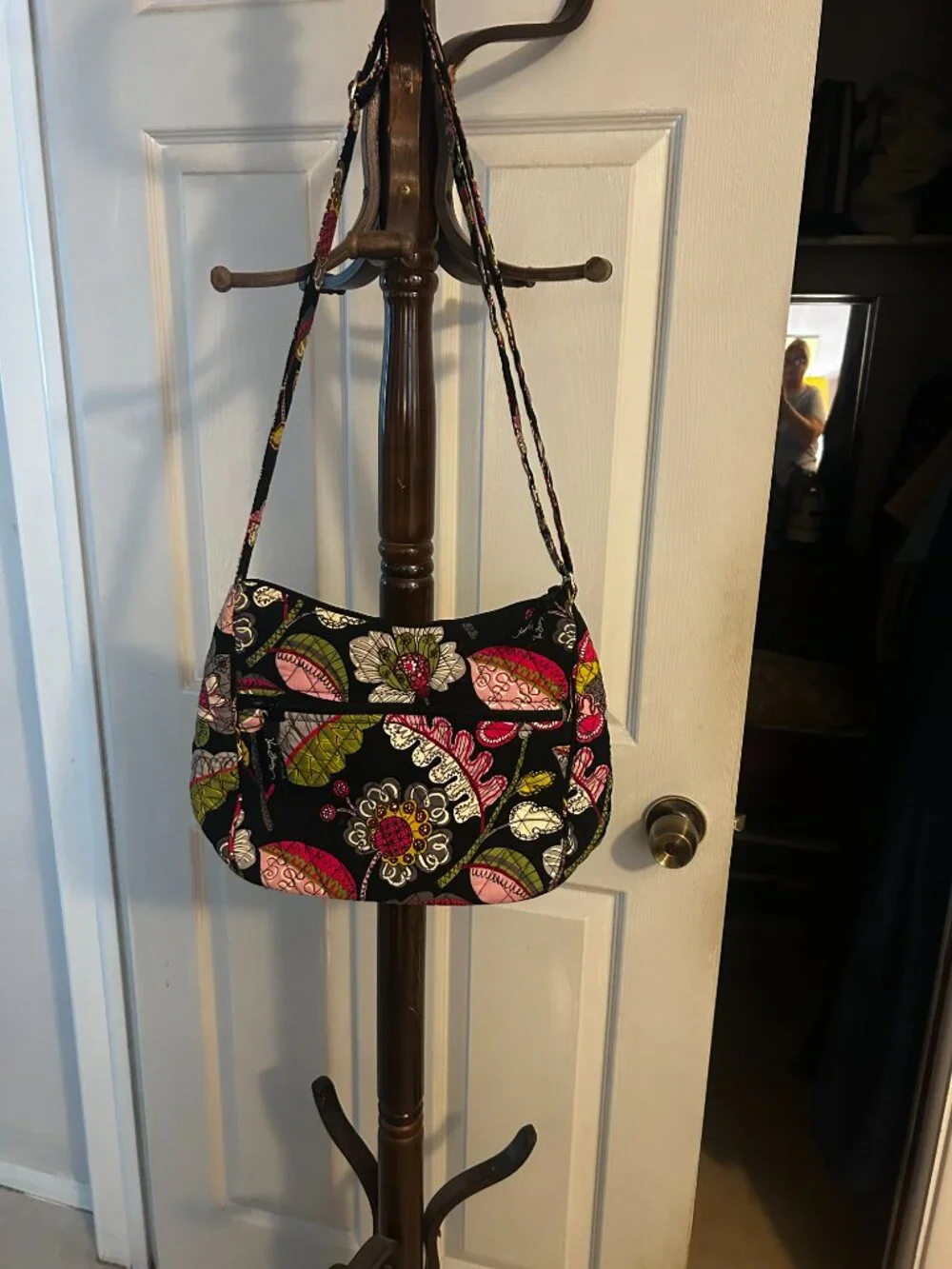 Vera Bradley Black Floral Hobo in Mint Condition
